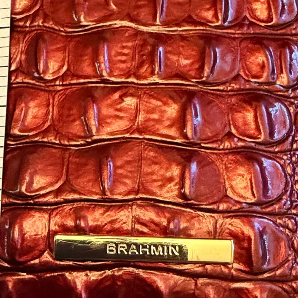 Brahmin Rich Burgundy Crocodile Satchel - Picture 2 of 9